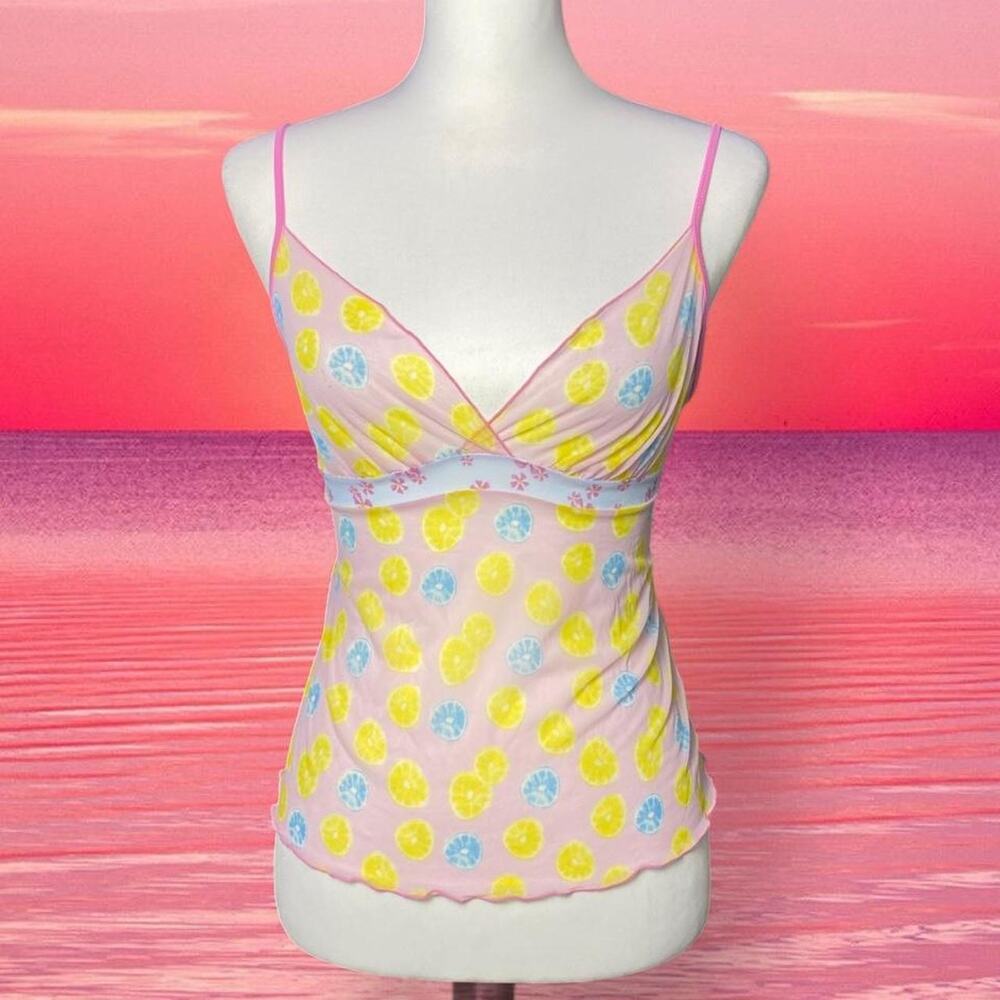 Y2K Deadstock Mesh Printed Tank